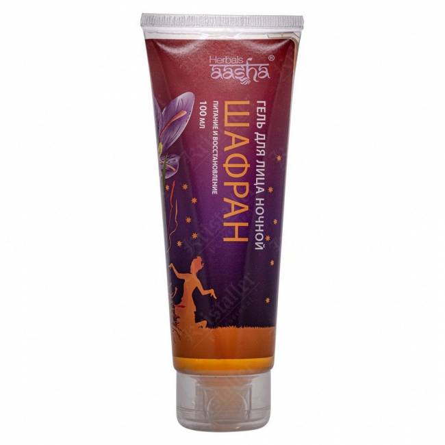 Гель для лица ночной шафран питание и восстановление, Aasha Herbals