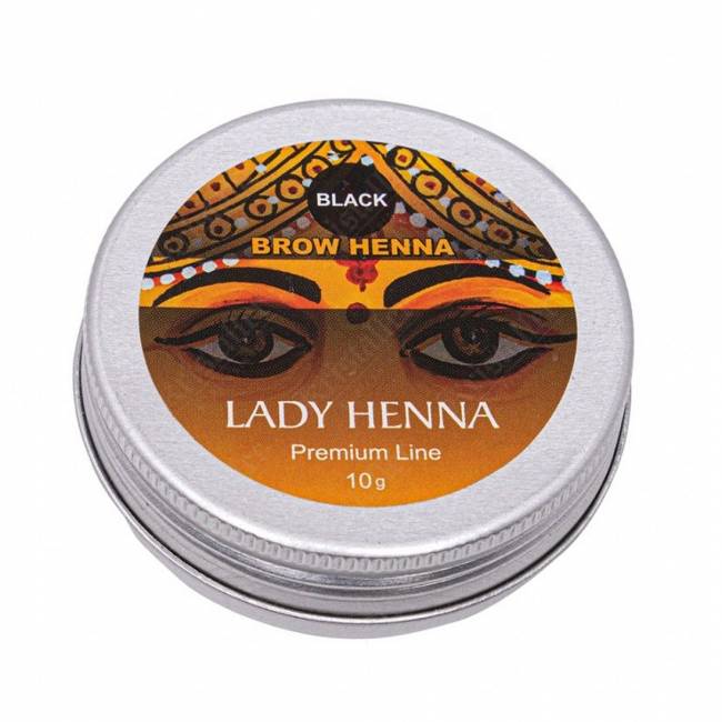 Краска для бровей на основе хны чёрная, Lady Henna Premium Line